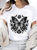(Asian Size) Watercolor Flower Trend 90s Print Short Sleeve T-shirts Fashion O-neck Female Casual Women's Top T Clothing  Graphic Tee