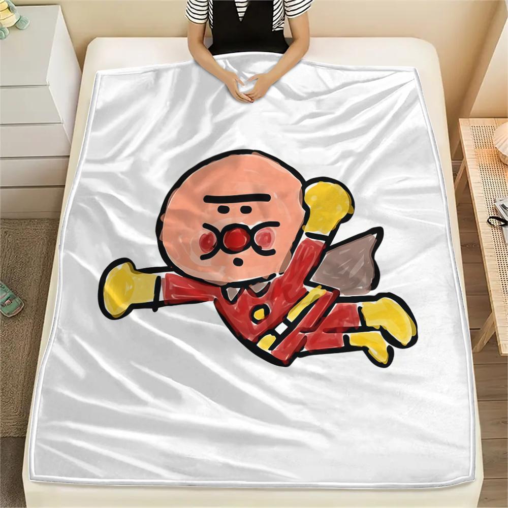 1PC Anpanman Print Flannel Blanket, High quality All Seasons, Home Decor, Warmth and Comfort, Perfect for Christmas Gifts