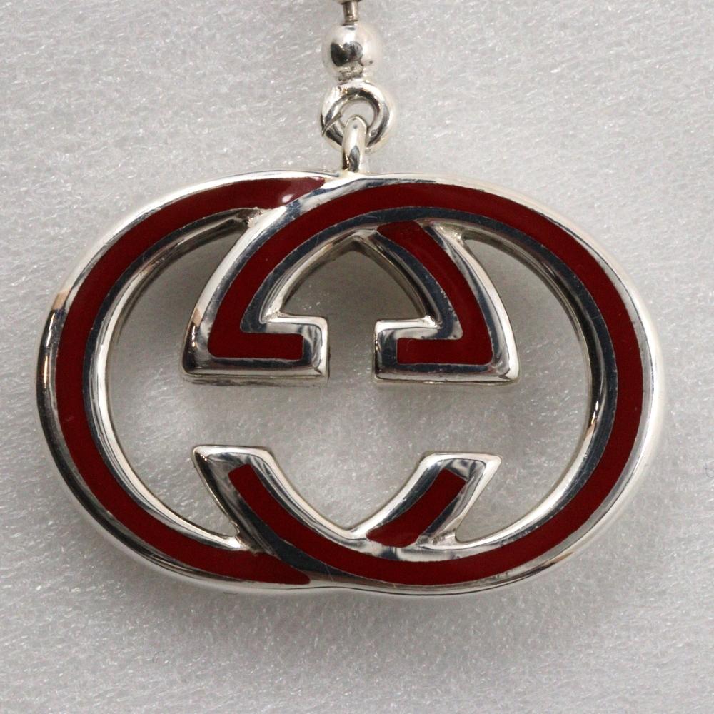 GUCCI Interlocking G Bracelet Ball chain Red Silver925 20.8g unisex Used