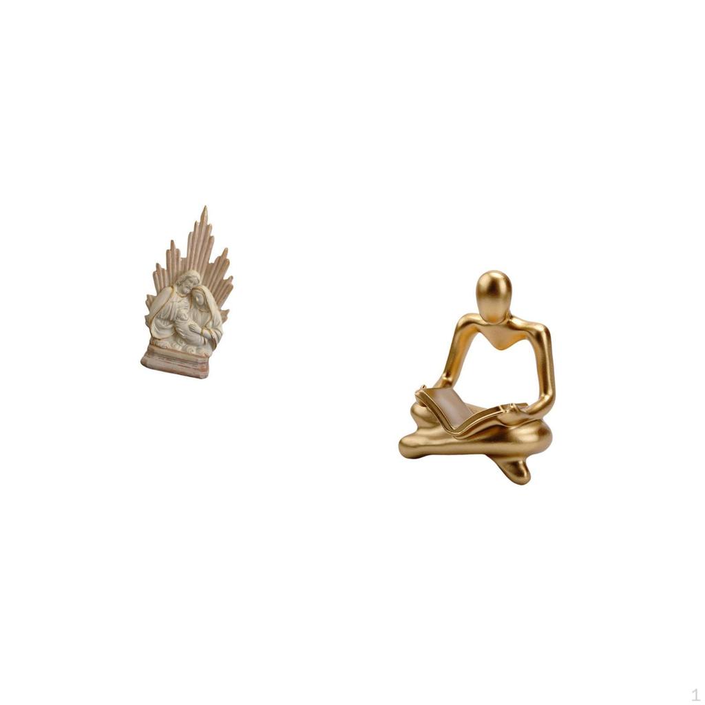 Classic Catholic Resin Thinker Sculpture Figurine for Office Living Room Table Car Abstract Family
