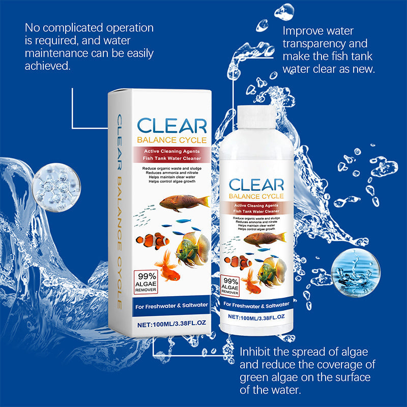 Fish Tank Water Powerful Cleaner 100ml Fish Tank Water Clarifying Agent For Cleaning Stains/Sludge /Controlling Algae Growth