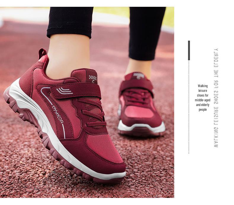 Scarpe da passeggio unisex con velcro Primavera 2026 per mezza età e anziani - Stile casual di coppia