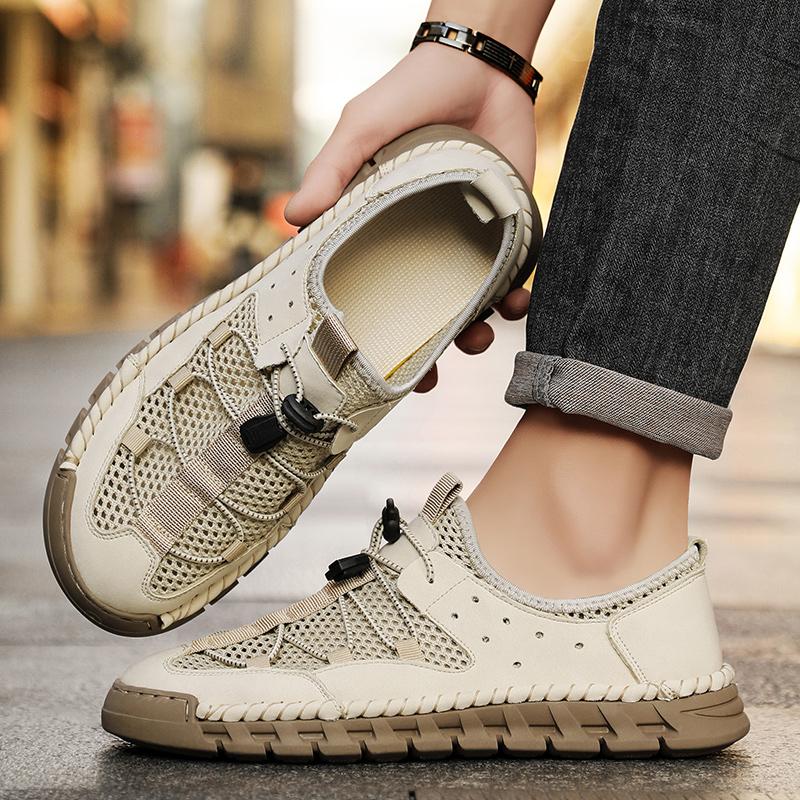 Summer Men's Mesh Shoes Breathable Hollow Outdoor Sneakers Men's Non-Slip Shoes