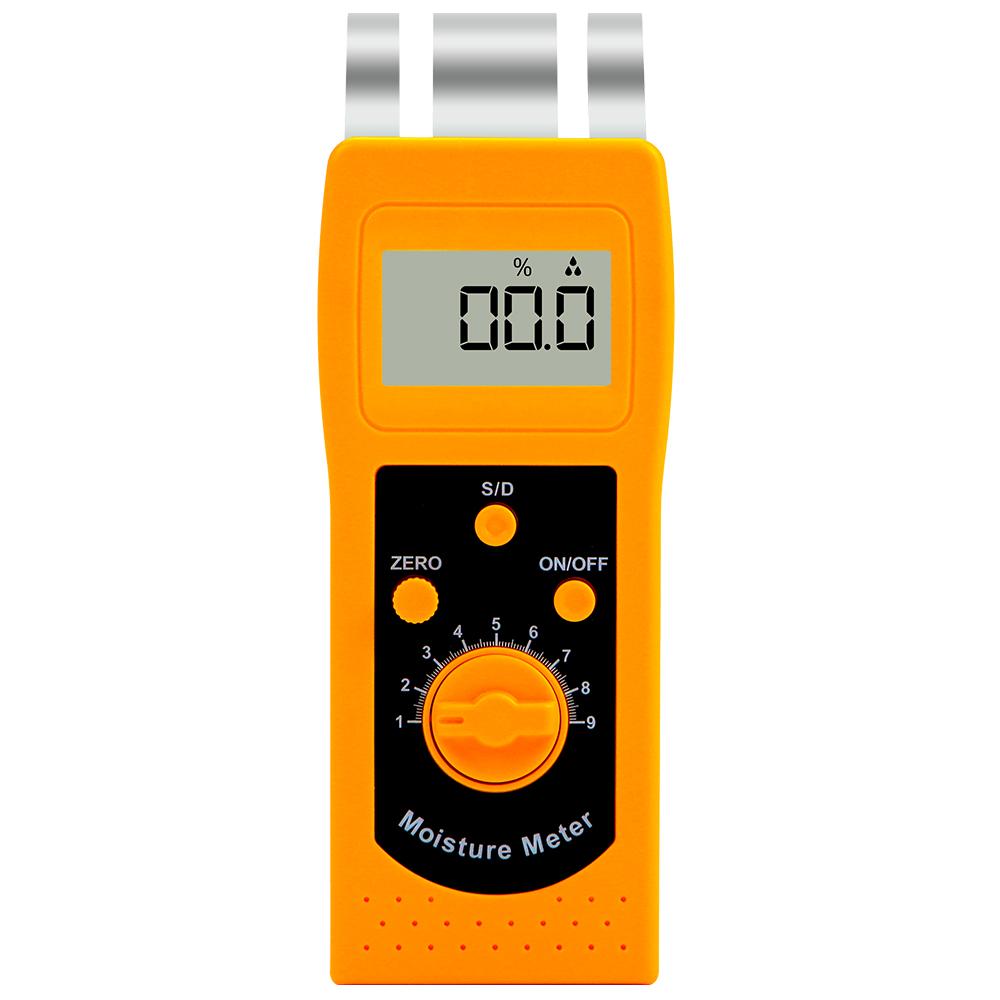 

DM200T Digital Textile Moisture Meter Portable Leather Clothes Cotton Humidity Tester Textile Moisture Detector with Suitcase помаранчевий
