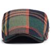 Plaid Newsboy Cap Men Women Four Seasons Vintage Casual Stripe Berets Gatsby Flat Hat Peaked Cap Adjustable