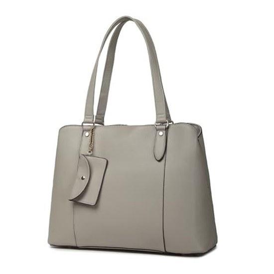 Gucchio Italy Tote Bag Business Self-Standing 3-Layer Storage 2-Piece Set Mini Pouch A4 14-Inch PC Compatible Square PU Leather Fashion Recruitment