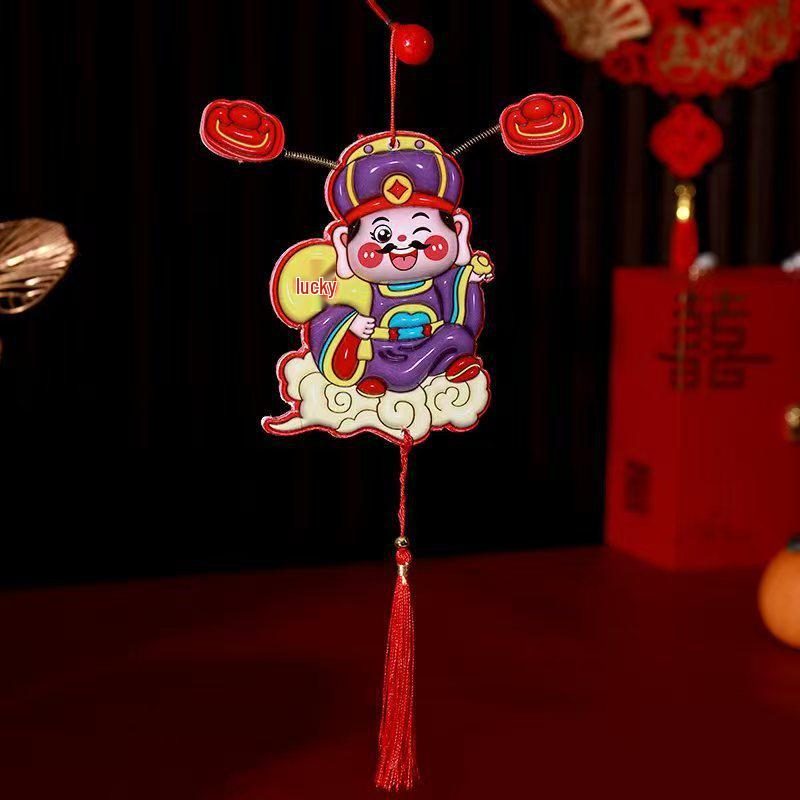 2026 God of Wealth Refrigerator Magnet: Festive New Year Hanging Ornament for Home Decoration