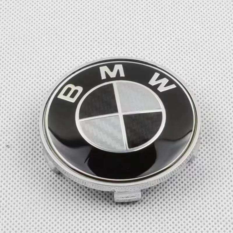 Pro BMW Černobílé Karbonové Středové Krytky Hliníkových Kol 68mm Sada 4 KS