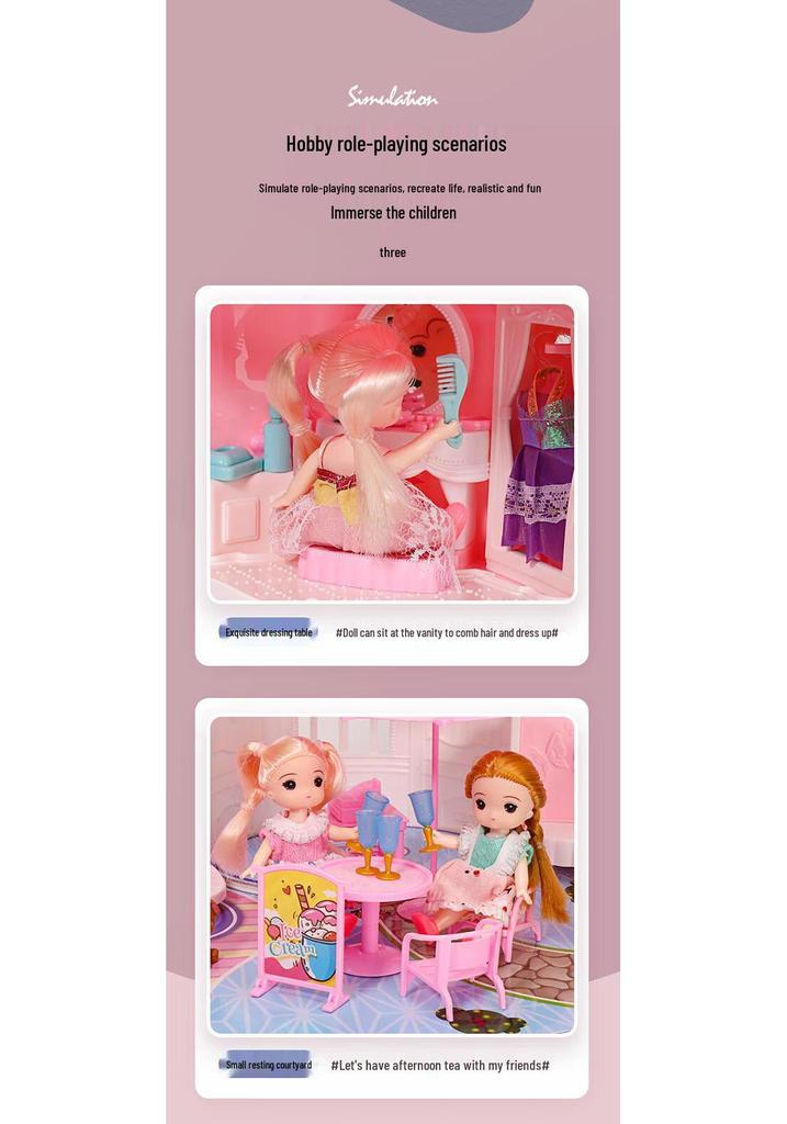 Realistic Princess Castle Doll Handbag - Children's Role-Playing Toy Gift