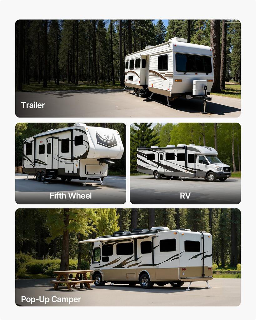 Universal RV Stabilizer, RV Bumper Stabilizer for Trailers, Campers, Fifth Wheel, Compact Foldable Design for Easy Storage, Adjustable Height from