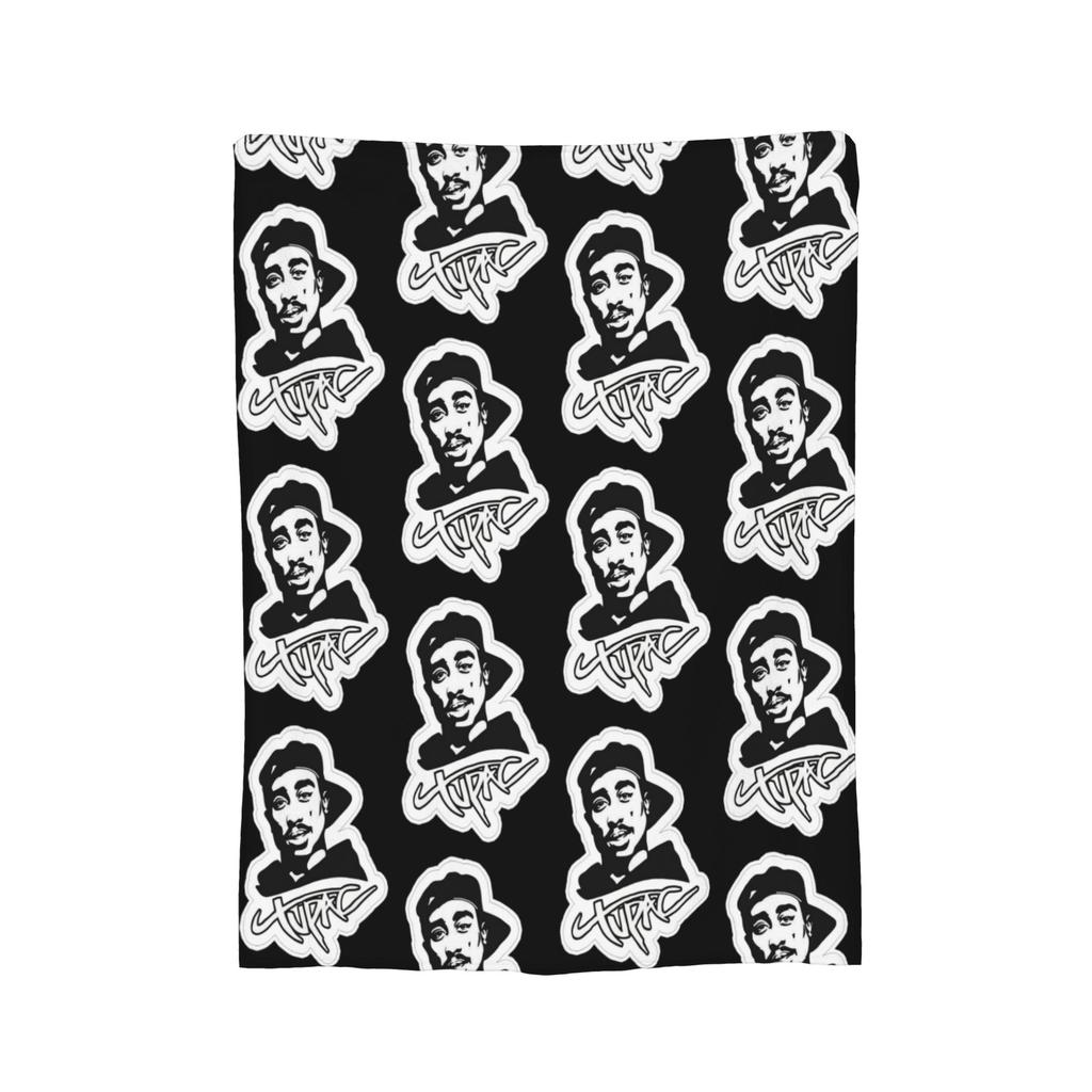 Rapper Tupac  Blanket Flannel 2pac Hip Hop Super Warm Throw Blanket for Outdoor Travel Bedroom Quilt