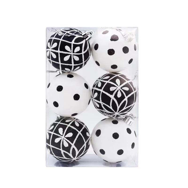 6PCS/set Hand-Painted Christmas Tree Decoration Pendants 6cm Halloween Tree Decoration New Year Party Supplies Home Decor