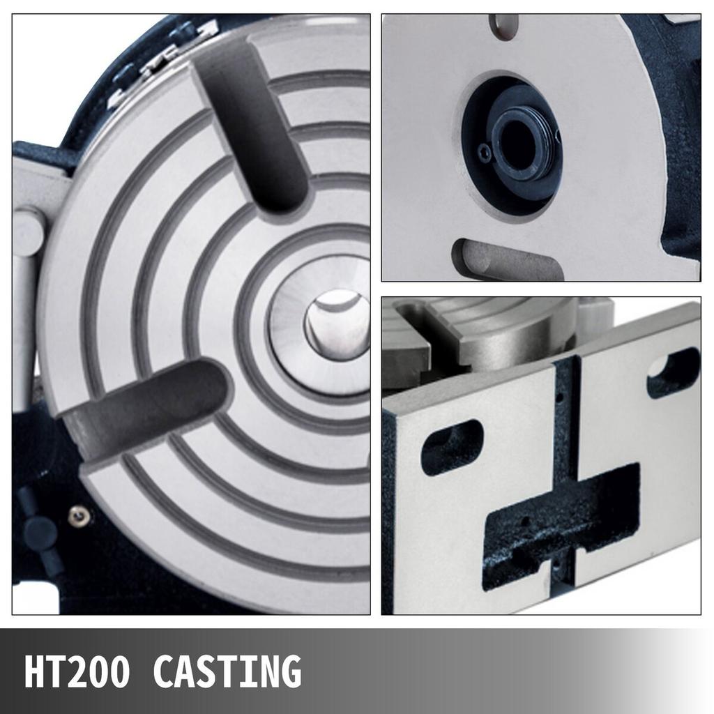 150mm/5.9In Vertical & Horizontal Rotary Table, 150MM Dividing Head Round Rotary Working Table Milling Machine Index System Adjustable Screw 5.9 Inch