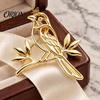 Rose Flower Brooch Hollow Metal Bird Brooch, Golden Silver Plated Lapel Shape Pin, Decorative Accessory for Suits Coats Dresses Bags Pin