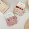 Cute Corduroy Coin Purse Fashion Floral Print Heart Snap Button Mini Wallet for Student School Carry Change Jewelry Storage