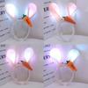 Light Up Rabbit Ears Headband Cute Plush Bunny Ear Hair Accessory for Women