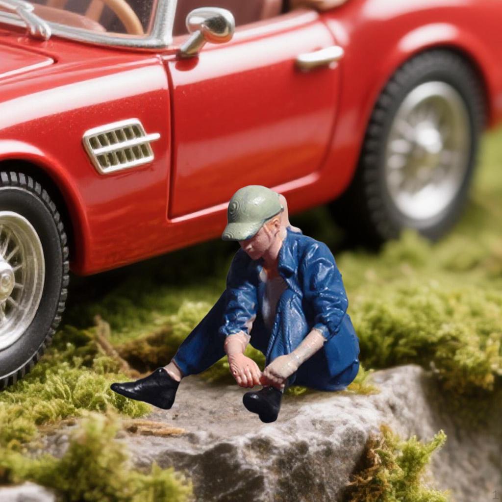 1/64 Miniature Female Figure Repair Diorama Resin for Photography Props