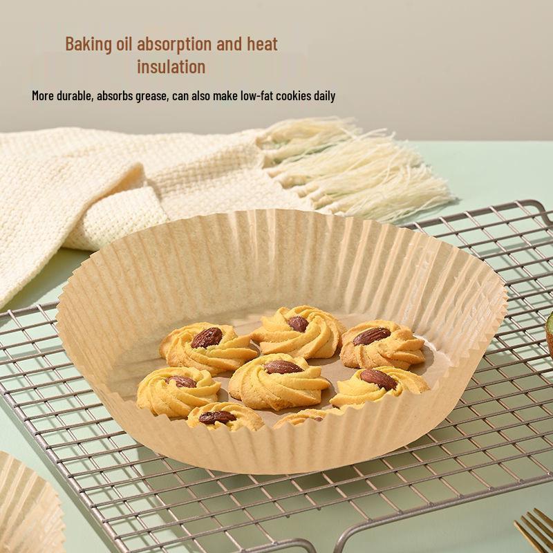Oil-Absorbing Air Fryer Paper Liners, Food Grade, Oven-Safe, Oil-Proof Silicone Baking Cups