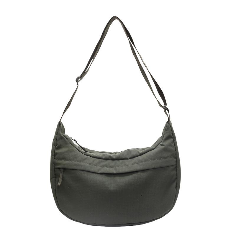 

Однотонная простая повседневная сумка-мессенджер женская 2025 новая корейская версия сумка на плечо уличная модная студенческая сумка-тоут one size fits all зелёный