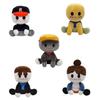 Blox Buddies Plush Toys Blox Buddy Bacon Hair Black with Hat Yellow Stuffed Plush Pillow Decorative Doll Toys for Children