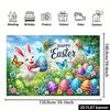 2D Spring Floral Easter Background, Happy Easter Bunny & Eggs Backdrop for Party Events