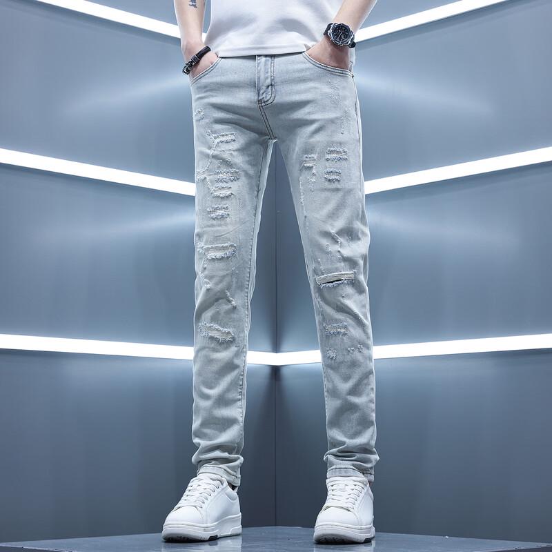 

Jie Leinuo Men s Slim Fit Ripped Jeans 38