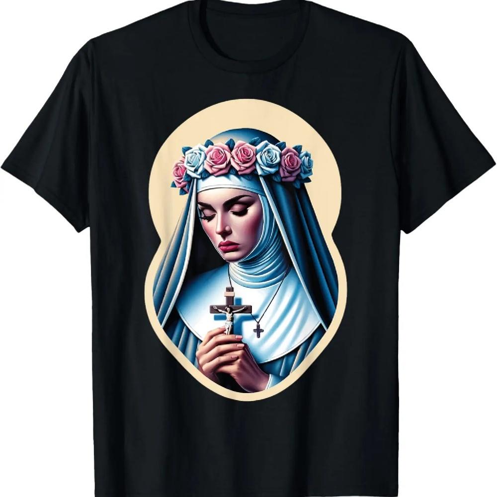 

St Rose of Lima Catholic Saint Peru Philippines Crucifix T-Shirt S