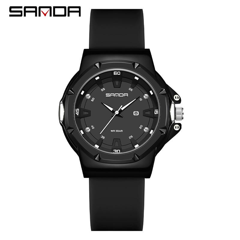 SANDA Quartz Watch: Stylish Casual Watch for Students with Calendar Feature.