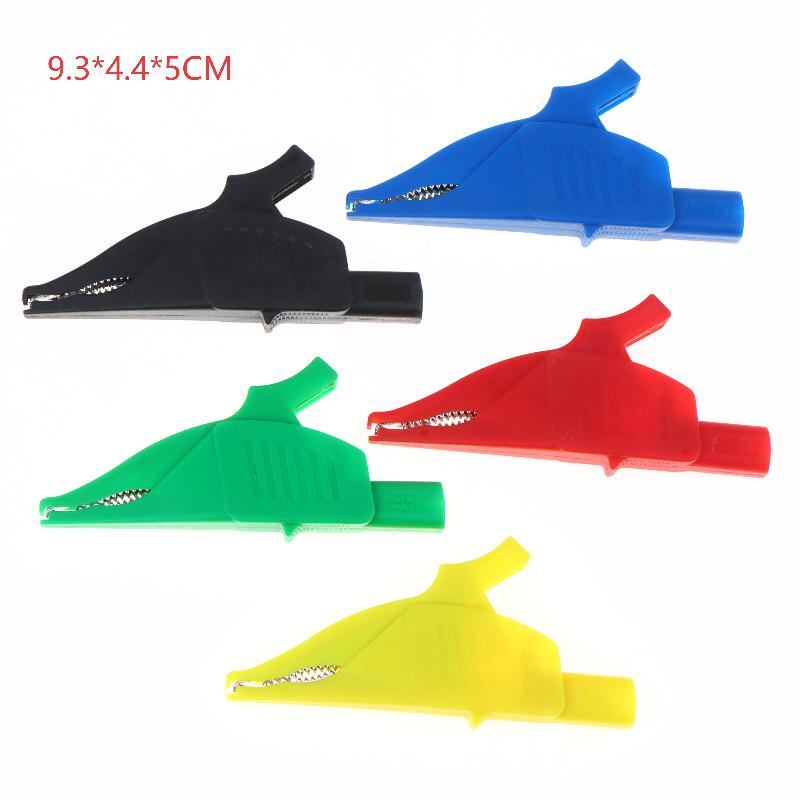 Heavy Duty Alligator Clips Insulated Test Crocodile Clamps With 4Mm Banana Jack Full Insulated Clips For Electrical Testing Work