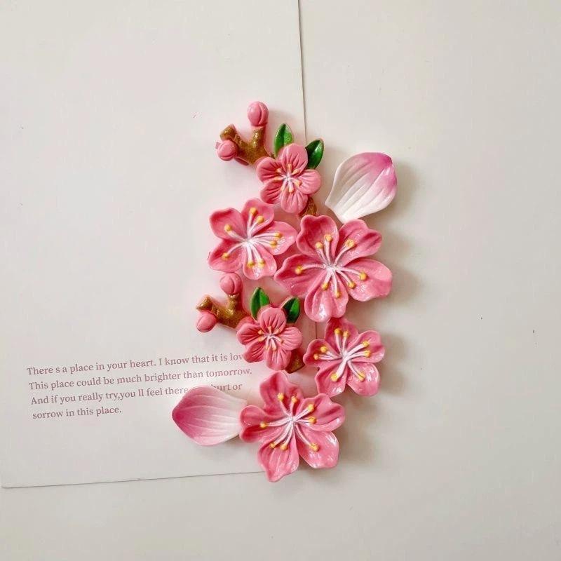 8/16Pcs Magnetic Cherry Blossom Fridge Magnet Cute Flower Magnetic Decor For Home