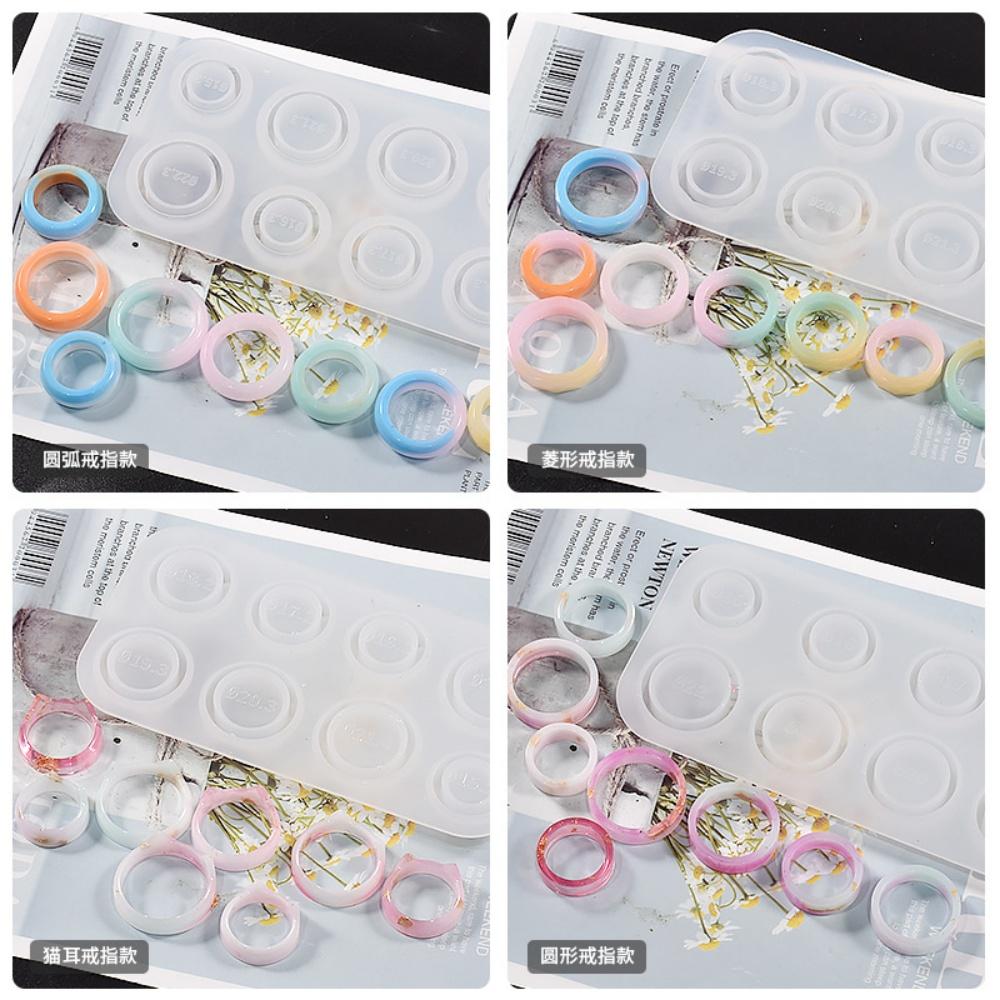 Mixed Size Rings Epoxy Resin Molds UV Silicone Casting Crafts Mould Rings Pendants For DIY Jewelry Making Findings Supplies