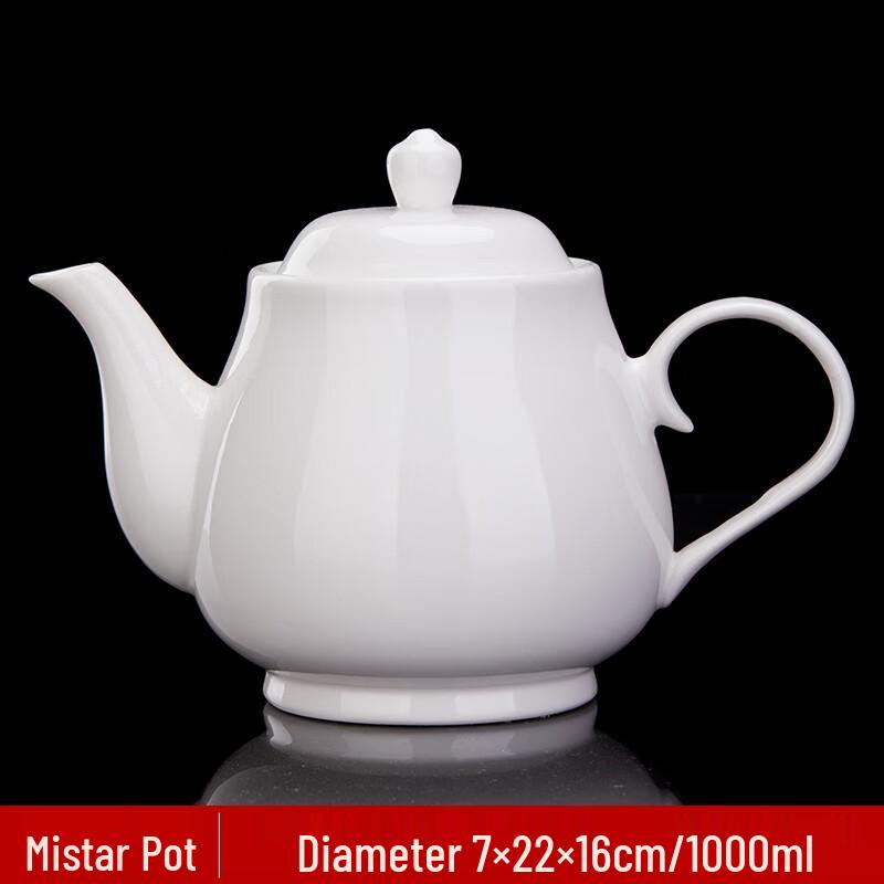 Hanyou Pure White Ceramic Teapot