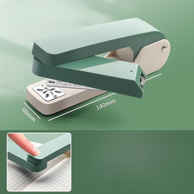Multi-functional 360-degree Rotating Labor-saving Stapler - White Business Office Supplies - Can Bind 25 Sheets of Paper At A Time