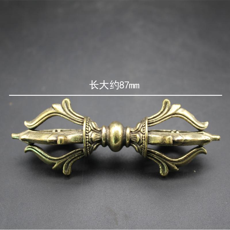 Brass Retro and Old Xizang Tantra Magic Tool Large Vajra Pestle Treasure Pestle Magic Pestle Ornament Amulet