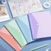 Office School Supplies A4 Morandi Document Bag Transparent Plastic Snap Plastic Macron Color Waterproof Information Bag Lovely