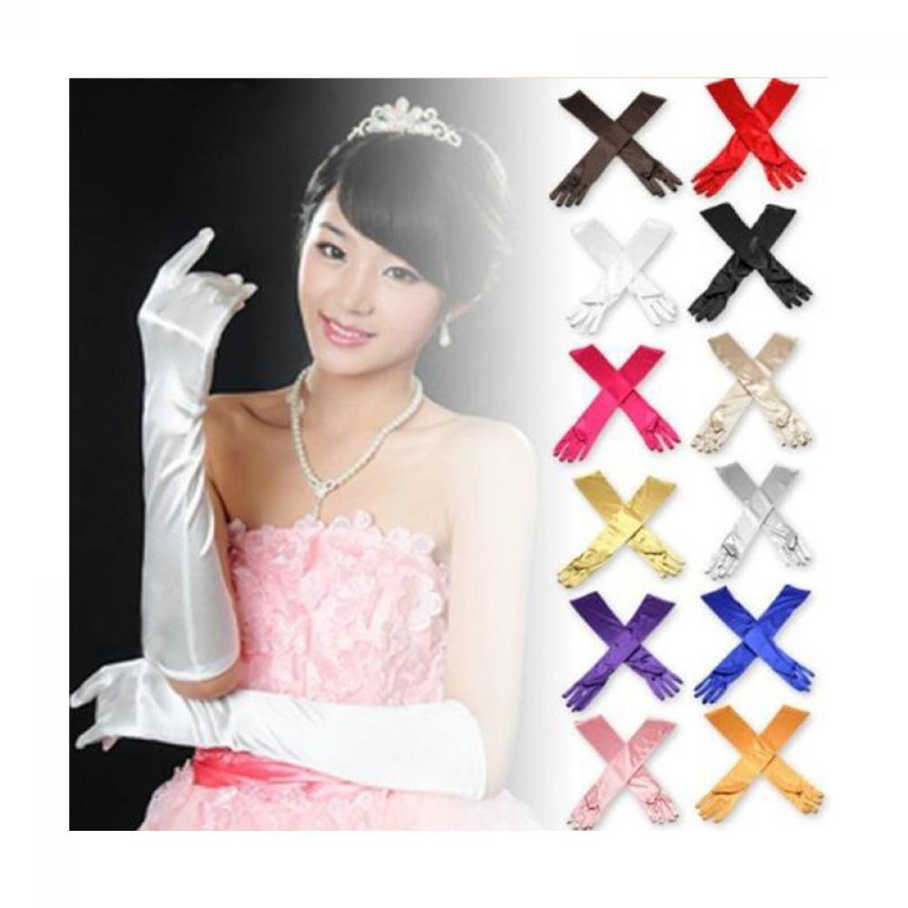 Lady Wedding Bridal Opera Prom Costume Long Satin Gloves