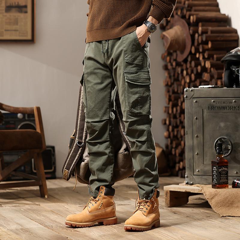 

Trendy Brand Overalls Men s High-end Pants High Street Loose Functional Men s Trousers Wear-resistant Men s Trousers Casual Pants 38 армія зелений колір