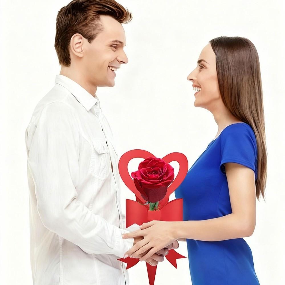 Handheld Flower Packaging Box Paper Bowknot Romantic Rose Flower Box Decorative Portable Flower Arrangement Box Party Decor