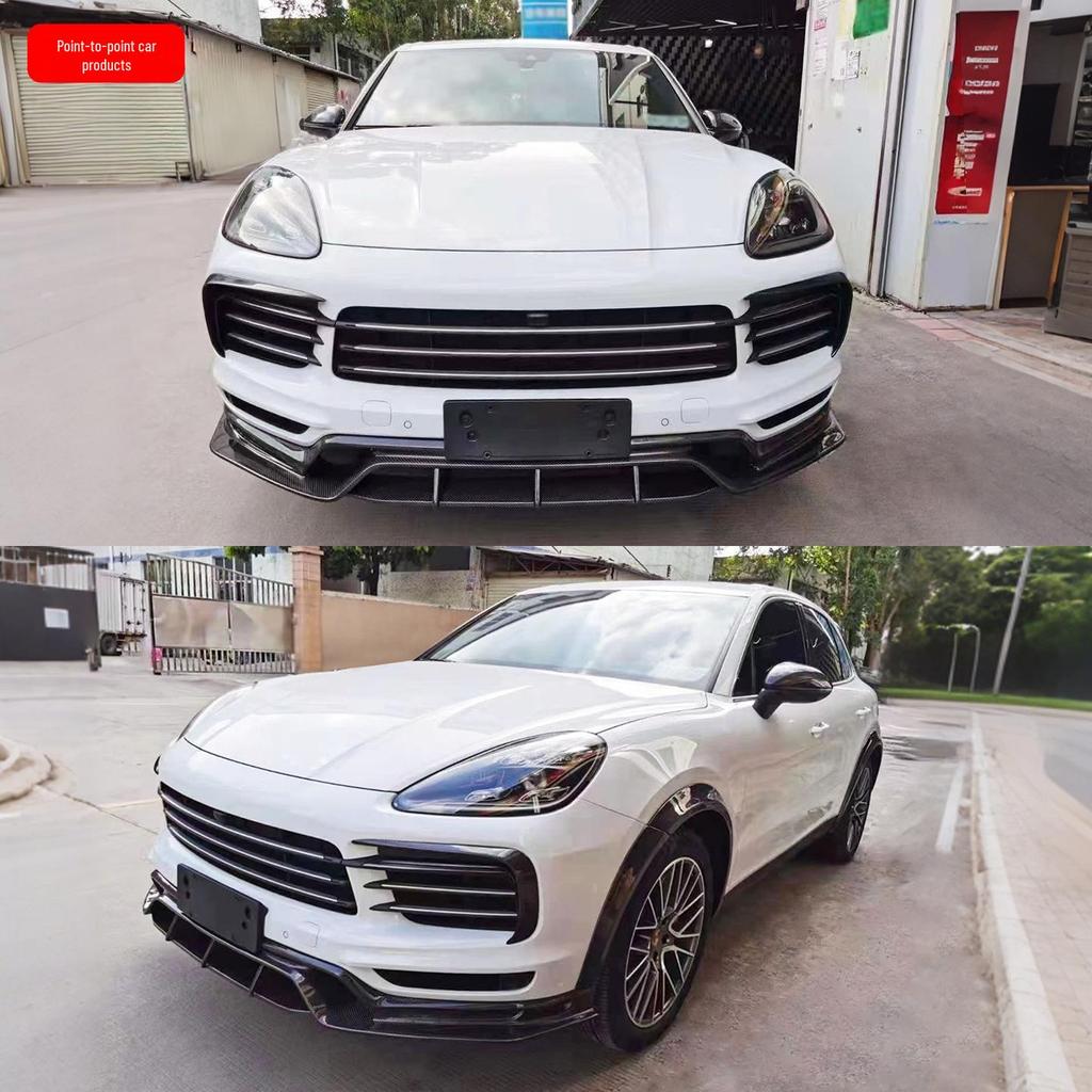 Carbon Fiber Body Kit: Fits 18-22 Porsche Cayenne 9Y0 - Side Skirts, Front & Rear Lip, Tail Wing, Roof Spoiler