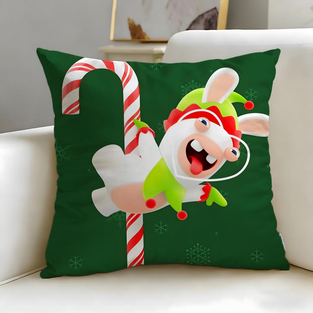 popular game Rabbids Cushion Cover Soft & Easy-Wash Pillow Case – Versatile for Couch, Bed, Travel and Office