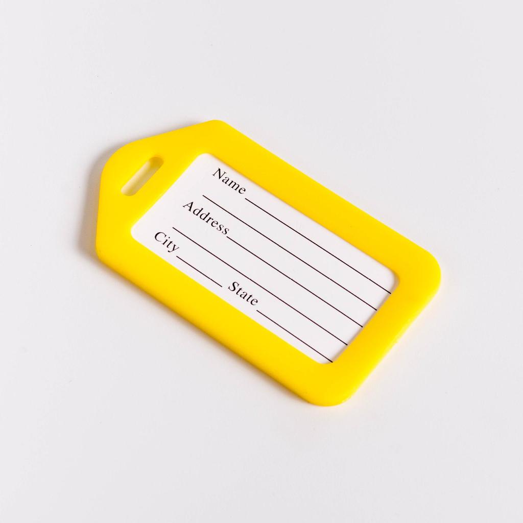 Bunter Flugzeug-Gepäckanhänger - Strapazierfähiges Namensschild aus Kunststoff für Koffer auf Reisen