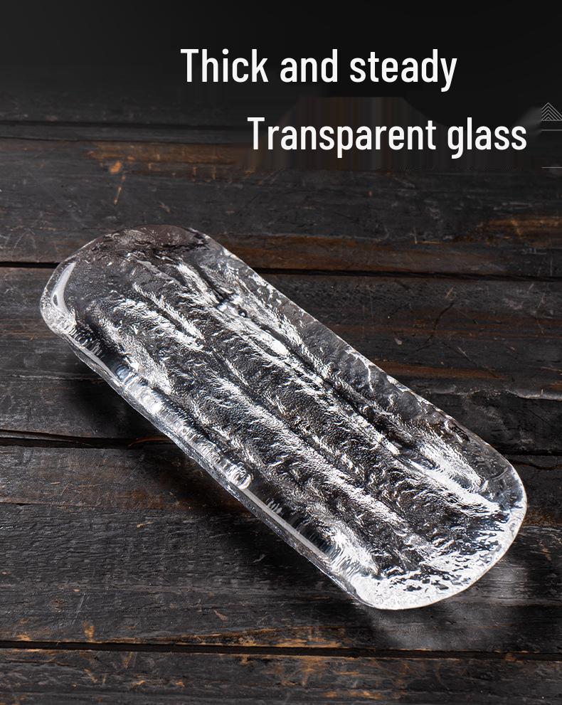 Sushi & Dessert Glass Plate - Rectangular INS Style for Home and Hotel Use