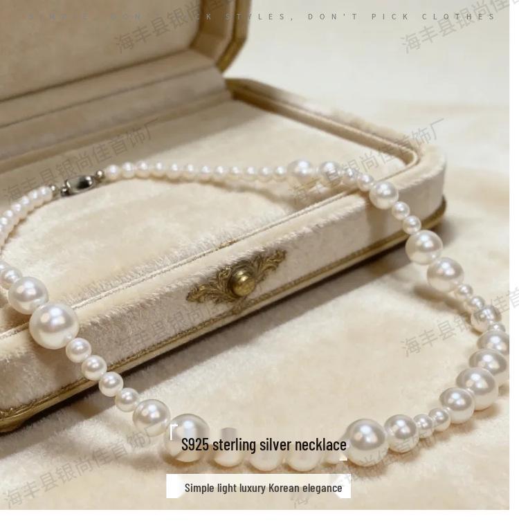 S925 Sterling Silver Bubble Pearl Clavicle Necklace - Elegant & Luxurious Fashion Statement