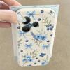 Blueberry Bowknots Floral Pattern Case For Xiaomi Redmi Note 14 Pro 5G Funda Redmi Note 13 12 11 Pro 5G 4G Leather Texture Silicone Cover