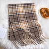 Autumn And Winter Plaid Scarf Women'S Winter Versatile Purple Red Atmosphere Preservation Fringed Scarf Shawl Warmth