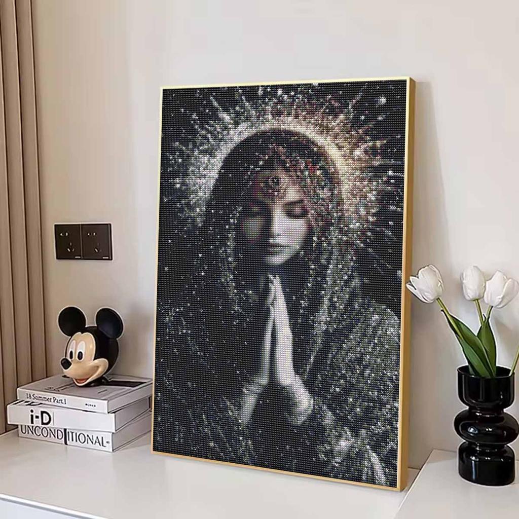 Prayer DIY Diamond Art Painting Kit with Shiny Resin Diamonds for Adults Relaxing Craft Wall Decor and Handmade Gift Idea Set Decor