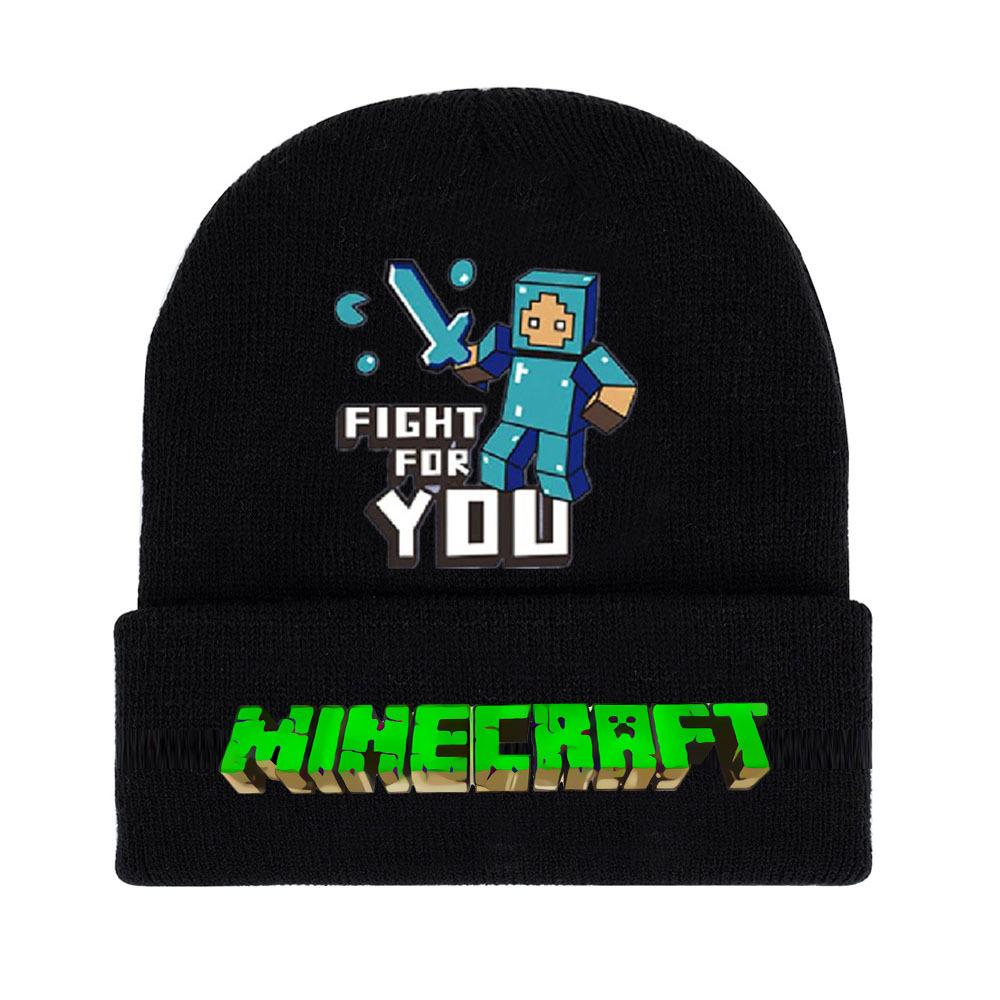 

Зимняя вязаная шапка с принтом и подвернутыми краями, подходит как для мужчин, так и для женщин One Size чёрный