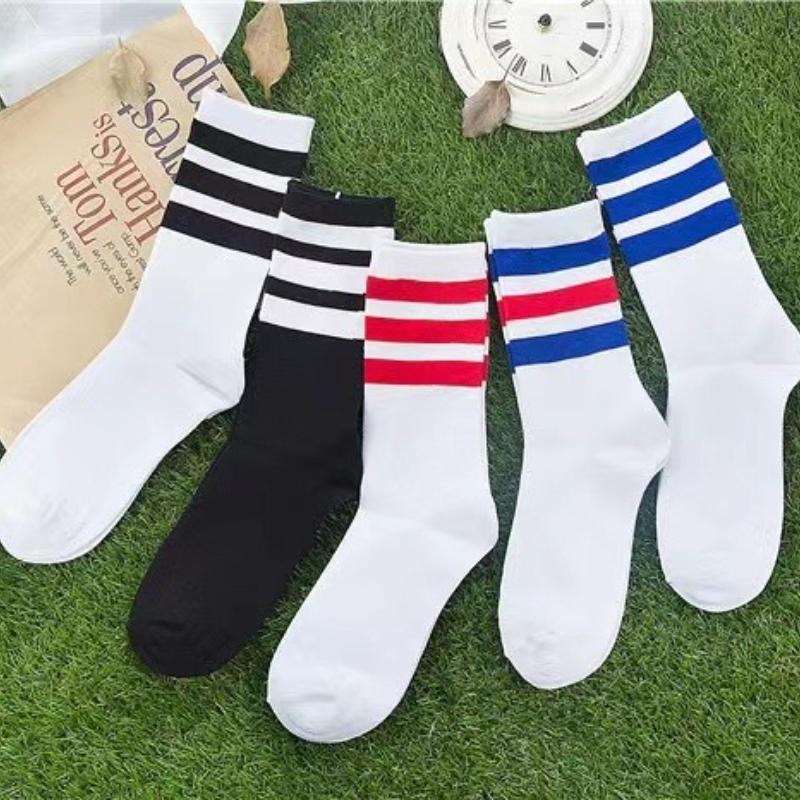New Men/Women 3 Three Stripes Cotton Socks Retro Old School Skate Long Short White Black Winter Cool