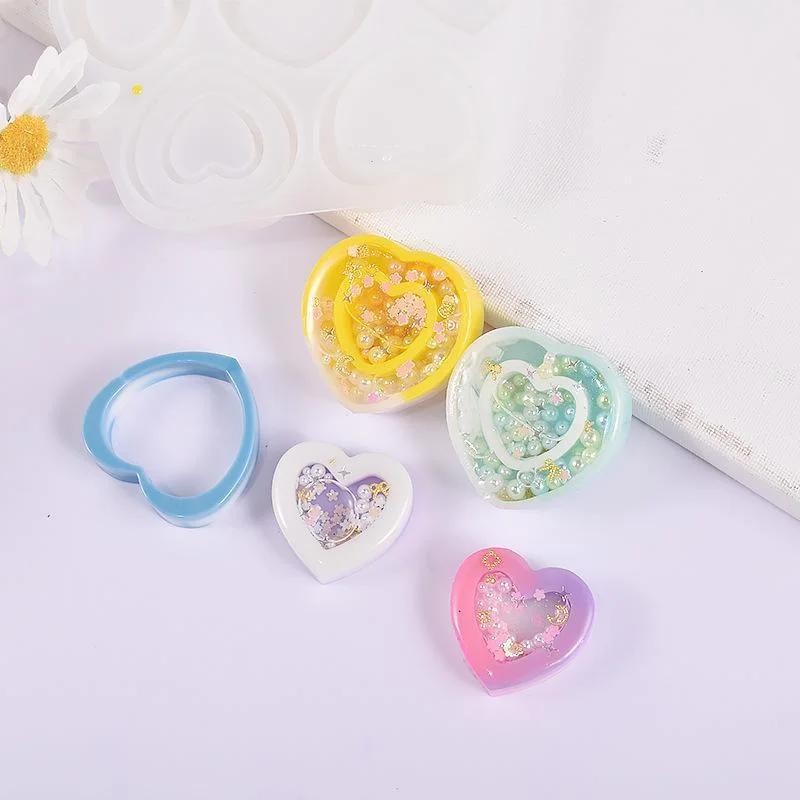 DIY Heart Shape Mold Silicone Epoxy Resin Molds Jewelry Tool Jewelry Accessories