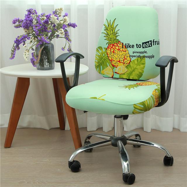 Printed Stretch Split Seat Cushion Cover Soft Stretchy Computer Sectional Chair Covers Home Decor Rotating Lift Office Dining Chair Protectors
